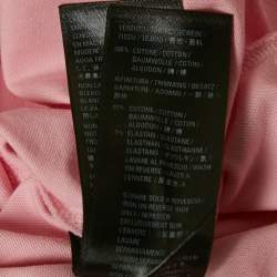 Pre Owned تي شيرت بالنسياغا بإصدار محدود قطن بتصميم فضفاض بطبعة شعار وردي مقاس صغير