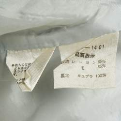 مملوكة مسبقًا Balenciaga Blue Tweed Buttoned Skirt Suit M