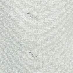 مملوكة مسبقًا Balenciaga Blue Tweed Buttoned Skirt Suit M