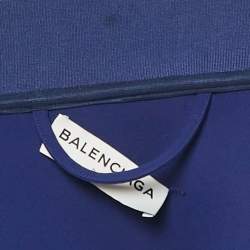 مملوكة مسبقًا Balenciaga Blue Jersey Asymmetric Bomber Jacket M