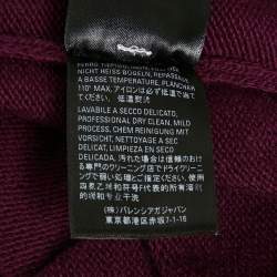 مملوكة مسبقًا سويتر بالينسياغا بورغندي شعار مطرز صوف وكشمير صغير الحجم