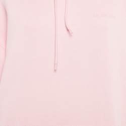 مملوكة مسبقًا Balenciaga Pink Logo Print Cotton Hooded Sweatshirt XS