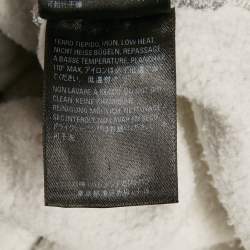 Pre Owned Balenciaga Grey Logo Print Cotton Hooded Sweatshirt XXS