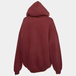 مملوكة مسبقًا Balenciaga Red Logo Print Cotton Oversized Hoodie XS