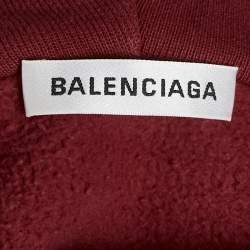 مملوكة مسبقًا Balenciaga Red Logo Print Cotton Oversized Hoodie XS