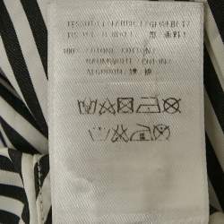 مملوكة مسبقًا Balenciaga White/Black Striped Cotton Blouse S