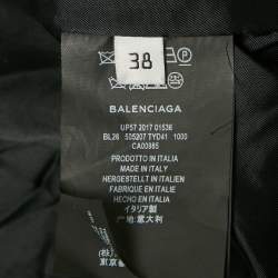 مملوكة مسبقًا Balenciaga Black Logo All-Over Nylon Bomber Jacket M