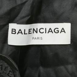 مملوكة مسبقًا Balenciaga Black Logo All-Over Nylon Bomber Jacket M