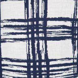 Pre Owned فستان بالنسياغا تريكو حرير كاروهات أزرق كحلي وأبيض S