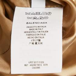 مملوكة مسبقًا معطف بالنسياقا صوف ذات طيات شيفون حرير قطن بيج الترتان كبير المقاس