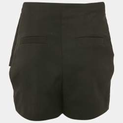 Pre Owned Balenciaga Black Wool & Mohair Origami Draped Shorts M