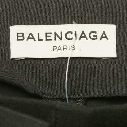 Pre Owned Balenciaga Black Wool & Mohair Origami Draped Shorts M
