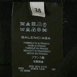 Pre Owned Balenciaga Black Wool & Mohair Origami Draped Shorts M