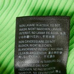 مملوكة مسبقًا Balenciaga Neon Green Techno Logo Print Rib Knit Crewneck Pullover M