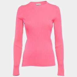 Pre Owned سويتر بالنسياقا محبوك مضلع بطباعة الشعار باللون الأسود مقاس متوسط