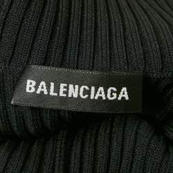 مملوكة مسبقًا سويتر بالنسياقا محبوك مضلع بطباعة الشعار باللون الأسود مقاس متوسط