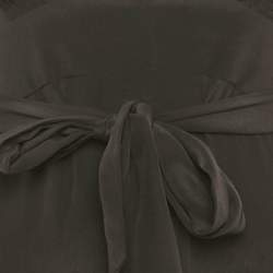 Pre Owned Balenciaga Black Silk Flared Maxi Dress S