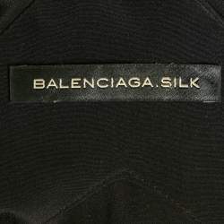 Pre Owned Balenciaga Black Silk Flared Maxi Dress S