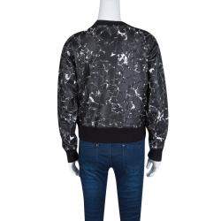 Pre Owned Balenciaga Black Mosaic Print Long Sleeve Crew Neck Sweatshirt XS