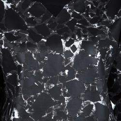 Pre Owned Balenciaga Black Mosaic Print Long Sleeve Crew Neck Sweatshirt XS