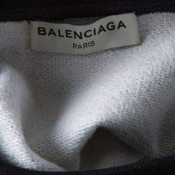 Pre Owned Balenciaga Black Mosaic Print Long Sleeve Crew Neck Sweatshirt XS