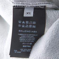 Pre Owned Balenciaga Black Mosaic Print Long Sleeve Crew Neck Sweatshirt XS