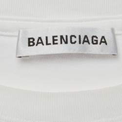 مملوكة مسبقًا قميص بيلنسياغا جيرسي بطبعة الشعار بالأبيض مقاس متوسط