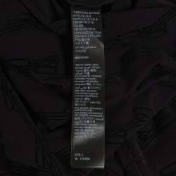 مملوكة مسبقًا Balenciaga Black BB Flocked Jersey Fitted Top L