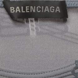 مملوكة مسبقًا Balenciaga Grey Jacquard Fitted Top M