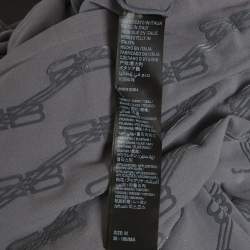 مملوكة مسبقًا Balenciaga Grey Jacquard Fitted Top M