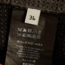 Pre Owned Balenciaga Grey Jacquard Skinny Trousers S