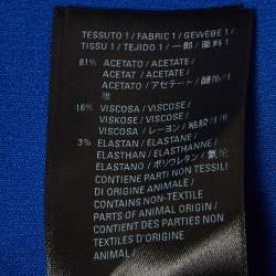 Pre Owned Balenciaga Blue Satin Long Sleeve Shirt L