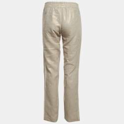 Pre Owned Balenciaga Beige Lurex Drawstring Trousers M