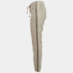 Pre Owned Balenciaga Beige Lurex Drawstring Trousers M