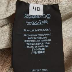 Pre Owned Balenciaga Beige Lurex Drawstring Trousers M