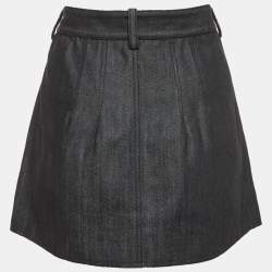 Pre Owned Balenciaga Black Denim Mini Skirt M