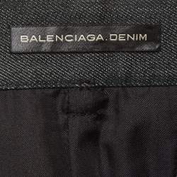 Pre Owned Balenciaga Black Denim Mini Skirt M