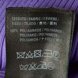 Pre Owned Balenciaga Purple All Over Logo Rib Knit Long Sleeve Jumper XS