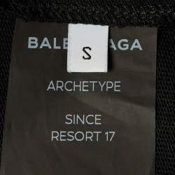 مملوكة مسبقًا Balenciaga Black Cotton Knit Deconstructed Drape T-Shirt S