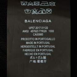 مملوكة مسبقًا Balenciaga Black Cotton Knit Deconstructed Drape T-Shirt S