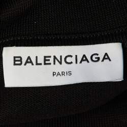 مملوكة مسبقًا Balenciaga Black Cotton Knit Deconstructed Drape T-Shirt S