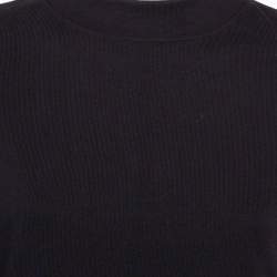 مملوكة مسبقًا Balenciaga Black Cotton Knit Deconstructed Drape T-Shirt S