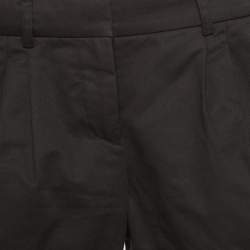 Pre Owned Balenciaga Black Gabardine Pleated Shorts M