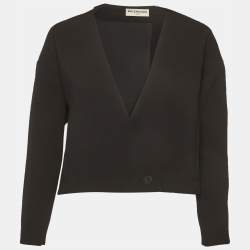 مملوكة مسبقًا Balenciaga Black Wool Oversized Cropped Jacket S