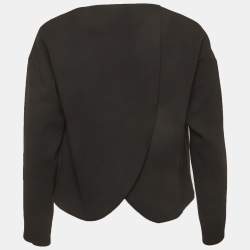 Pre Owned Balenciaga Black Wool Oversized Cropped Jacket S
