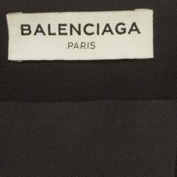 Pre Owned Balenciaga Black Wool Oversized Cropped Jacket S