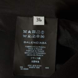 Pre Owned Balenciaga Black Wool Oversized Cropped Jacket S