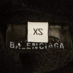 Pre Owned Balenciaga Black Eiffel Tower Rhinestone Velvet Sweater XS