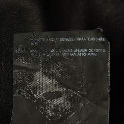 Pre Owned جاكيت بالنسياجا بايكر سحاب مبطّن جلد أسود مقاس صغير (سمول)