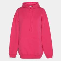 Pre Owned Balenciaga Pink Knit Hooded Sweatshirt M